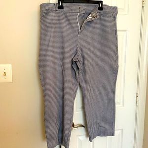 Old Navy blue black and white checked pixie pants size 20